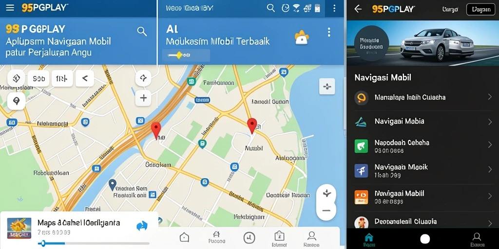 Antarmuka pengguna 95PGPLAY yang intuitif untuk navigasi mobil.