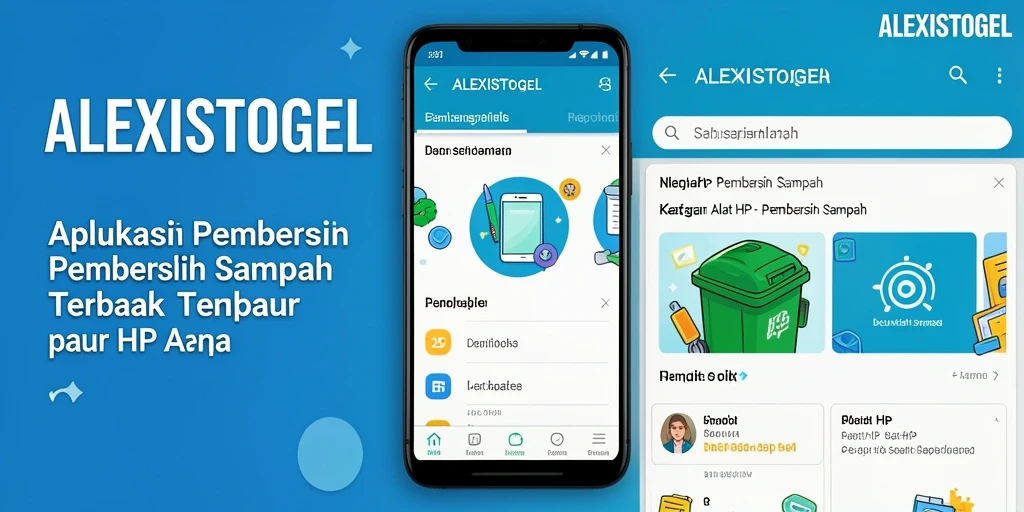 Tampilan antarmuka ALEXISTOGEL saat membersihkan sampah ponsel.