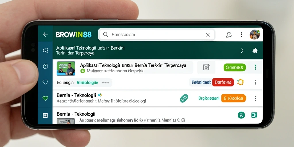 Tampilan antarmuka aplikasi BROWIN88 yang modern dan informatif.