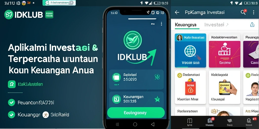 Tampilan antarmuka pengguna aplikasi IDKLUB yang menarik dan modern.