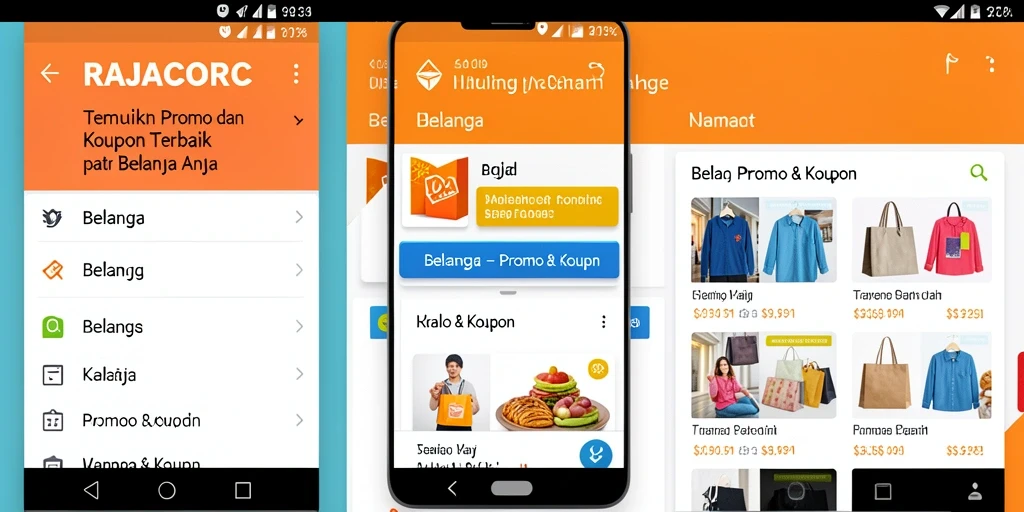 Tampilan antarmuka RAJACORC yang menarik untuk promo dan kupon.