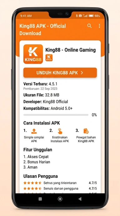 Tampilan halaman APK king88