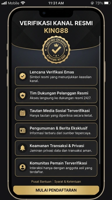 Tampilan kanal resmi king88